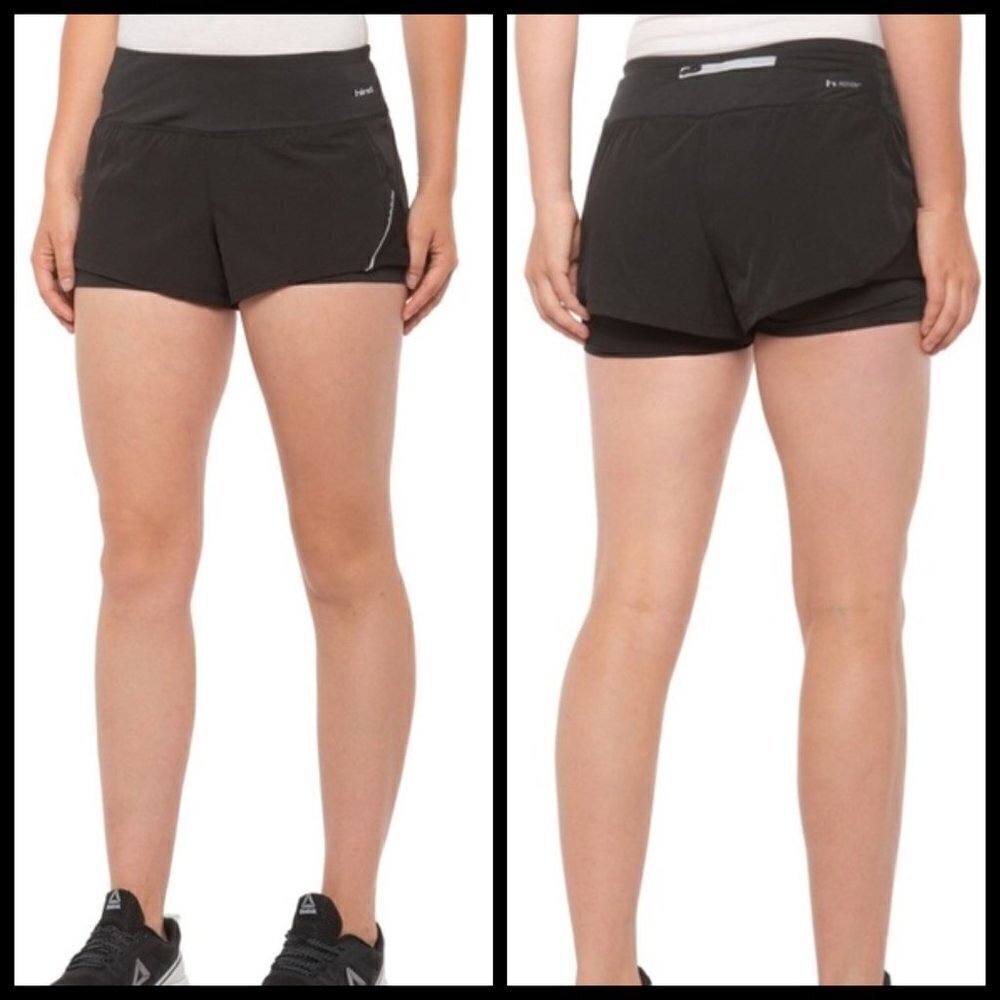💕HIND💕 Running Shorts Built-In Briefs Black NWT